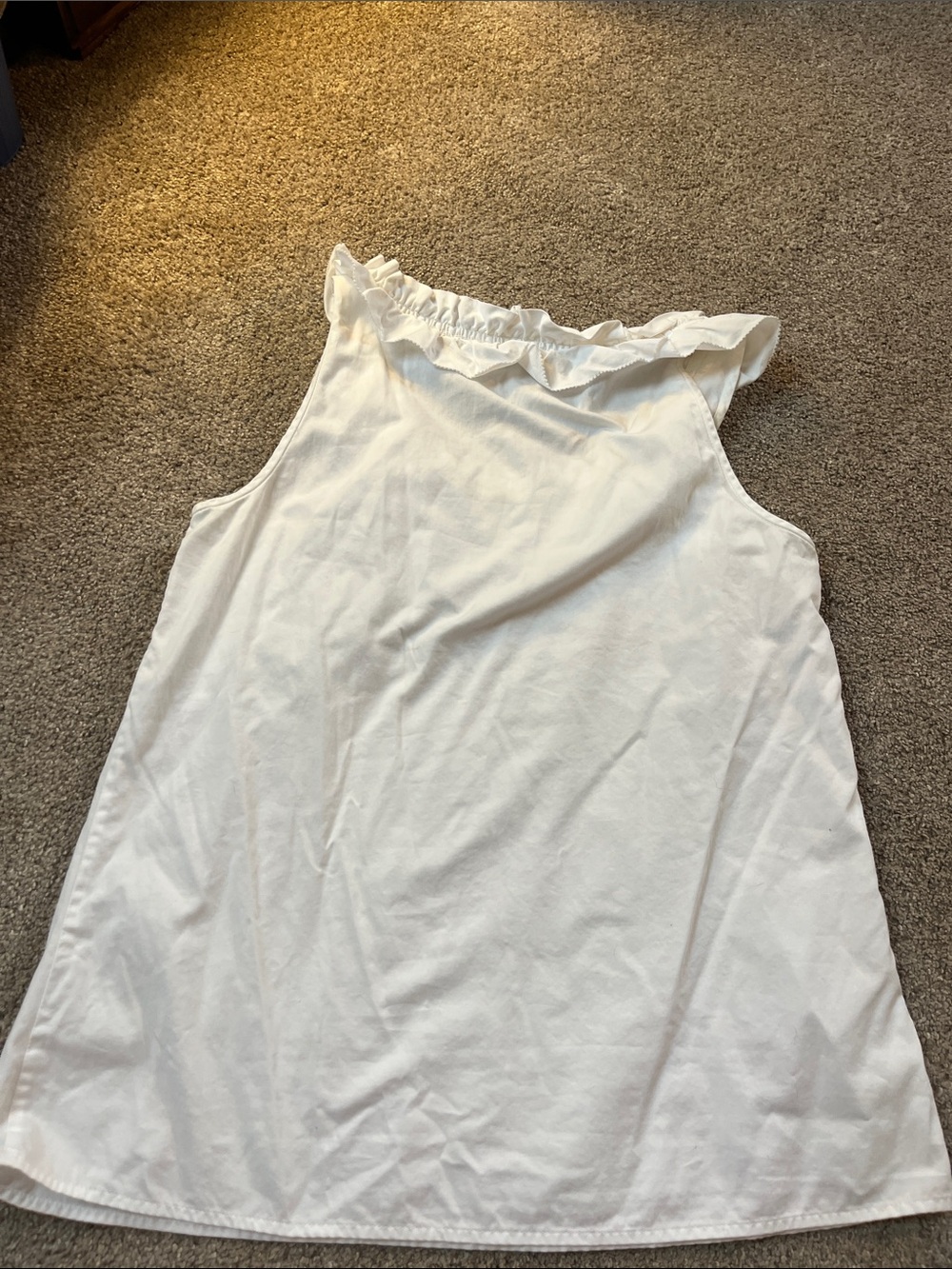 J.Crew Adorable Ruffled Collar 💯% Unlined Cotton White Tank sz6 - Picture 10 of 12